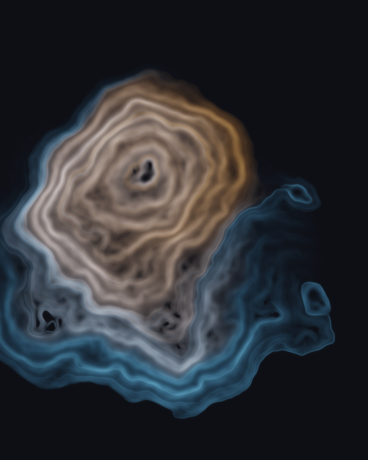 Agate Iris — gold and blue mineral banding around a dark eye